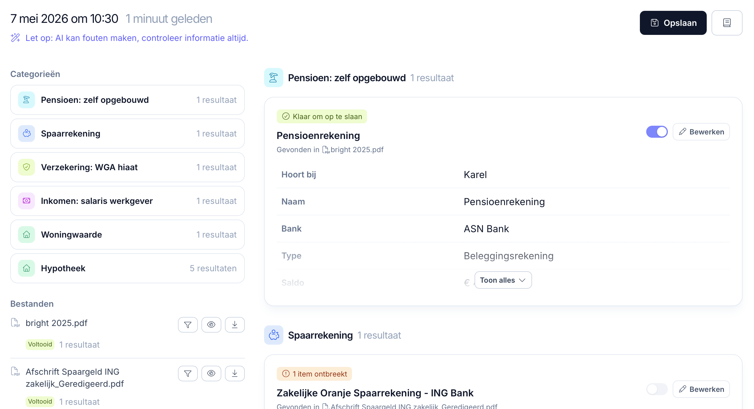 Gegevens uit bestanden interface update in Lumeo