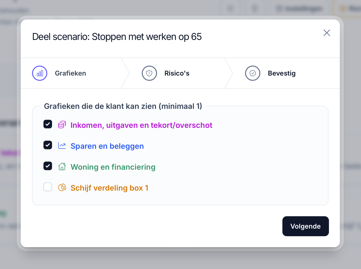 Deel je financiële plan met de klant