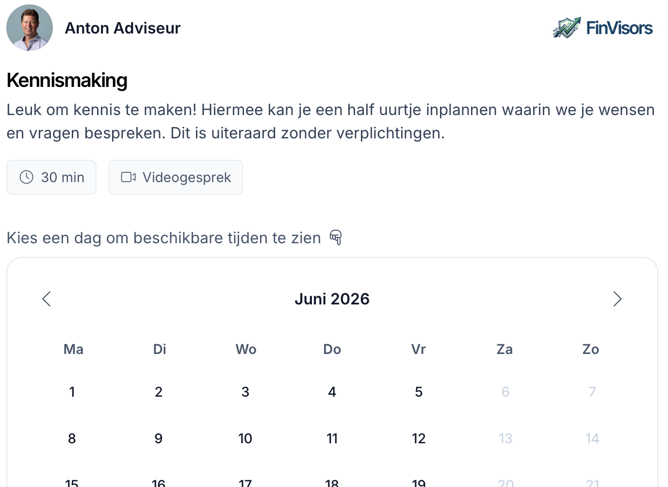 Meeting plannen met klanten in Lumeo